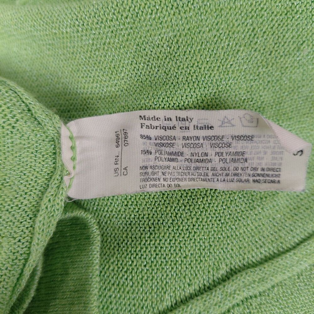 Vintage Benetton lime green boat neck LS sweater SZ small - Picture 8 of 9